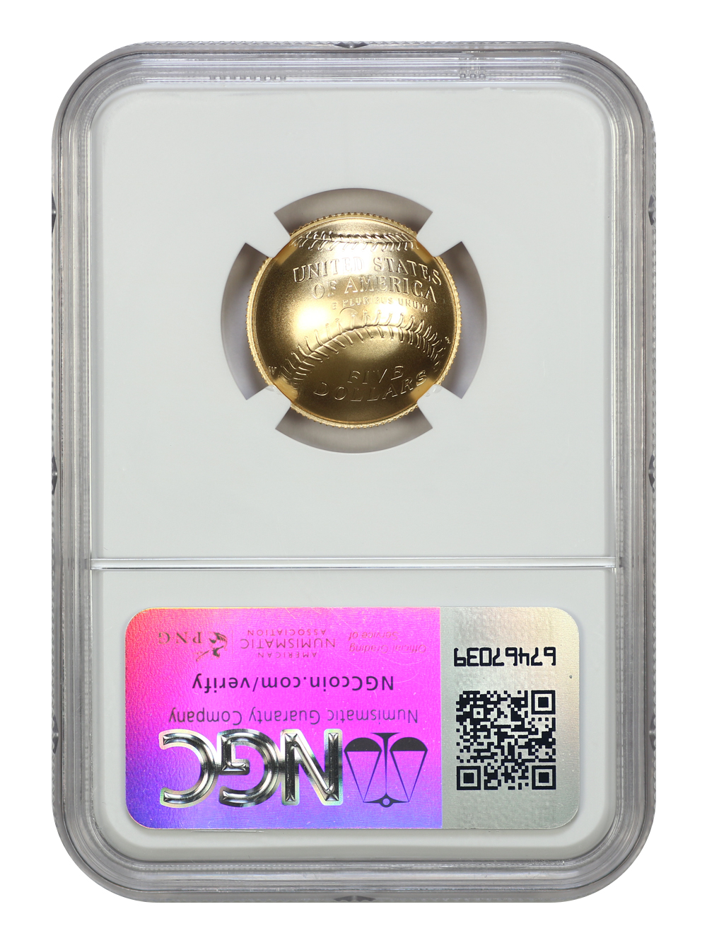 image for: 2014-W Baseball Hall of Fame G$5  NGC MS70