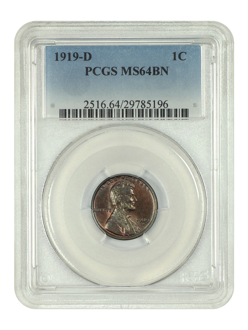 image for: 1919-D 1c PCGS MS64 BN