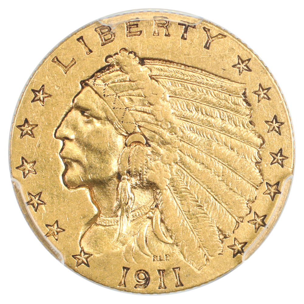 image for: 1911-D Strong D $2 1/2 PCGS XF45