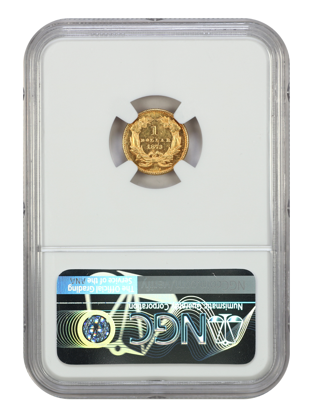 image for: 1873 Open 3 G$1 NGC MS61