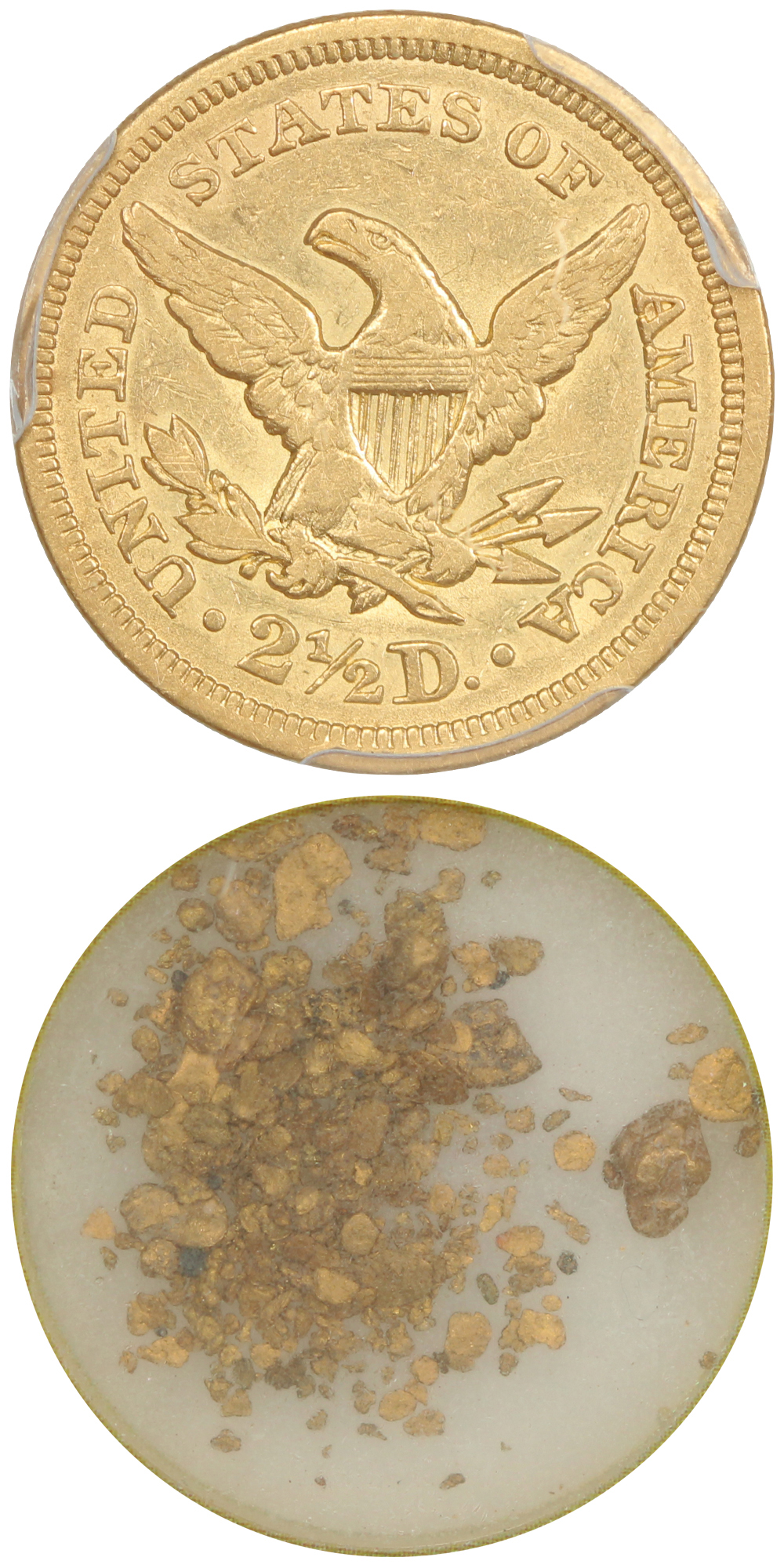 image for: 1851 $2 1/2 PCGS AU50