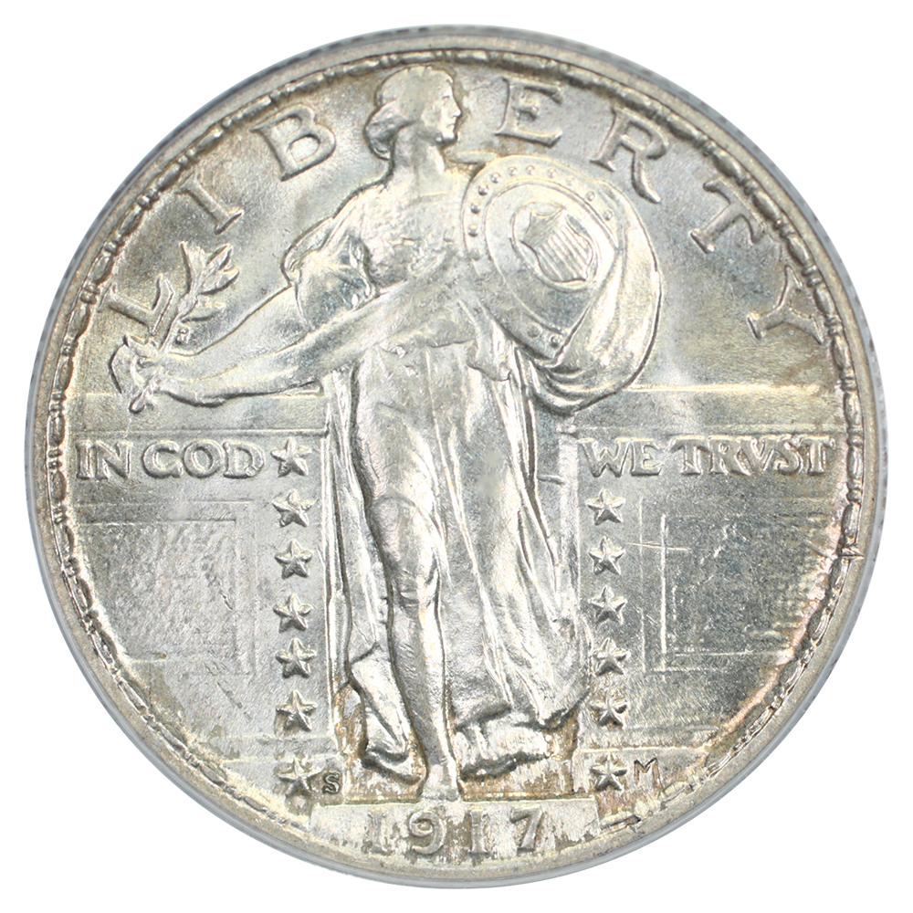 image for: 1917-S Type 2 25c PCGS MS64