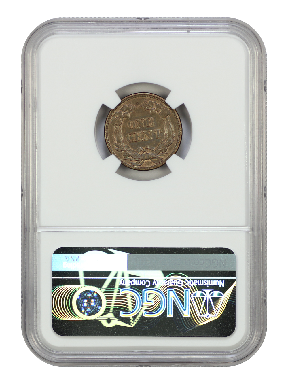 image for: 1858 Flying Eagle, Large Letters 1c NGC AU58