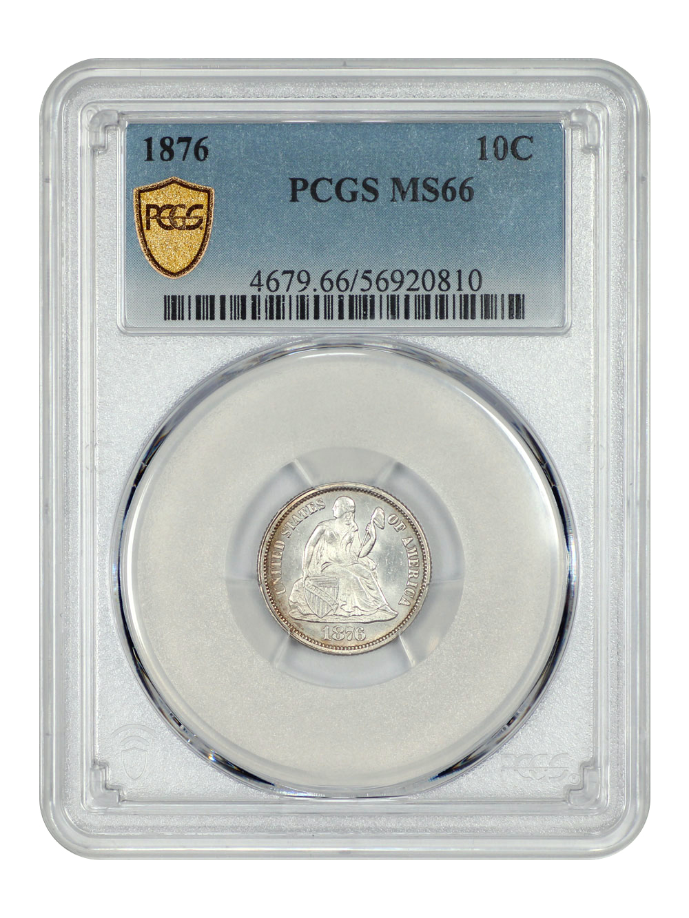 image for: 1876 10c PCGS MS66