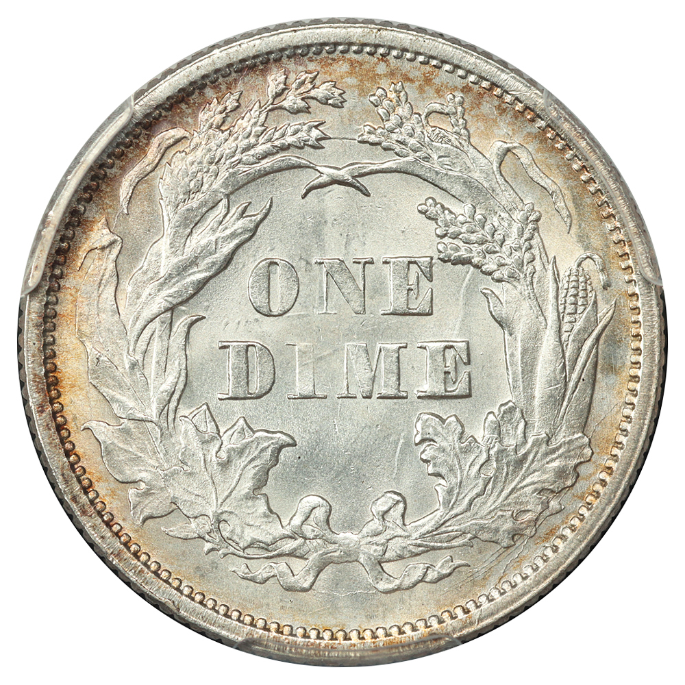 image for: 1876 10c PCGS MS66