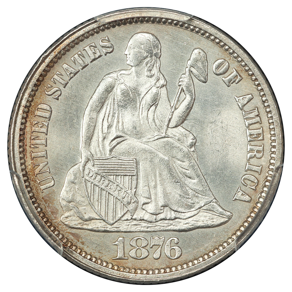 image for: 1876 10c PCGS MS66