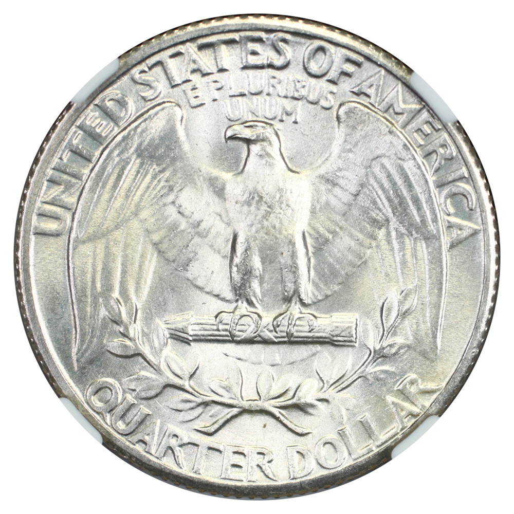 image for: 1934 Medium Motto 25c NGC MS67