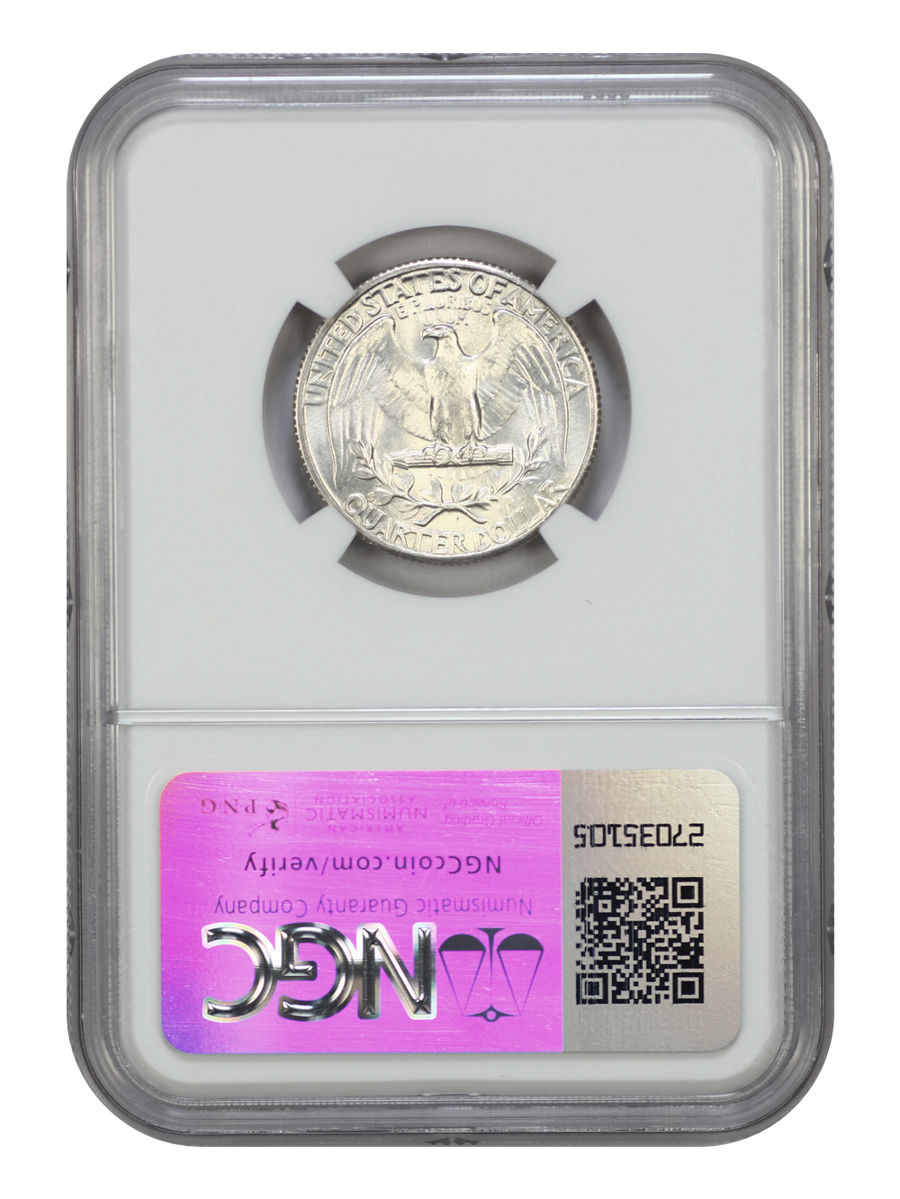 image for: 1934 Medium Motto 25c NGC MS67