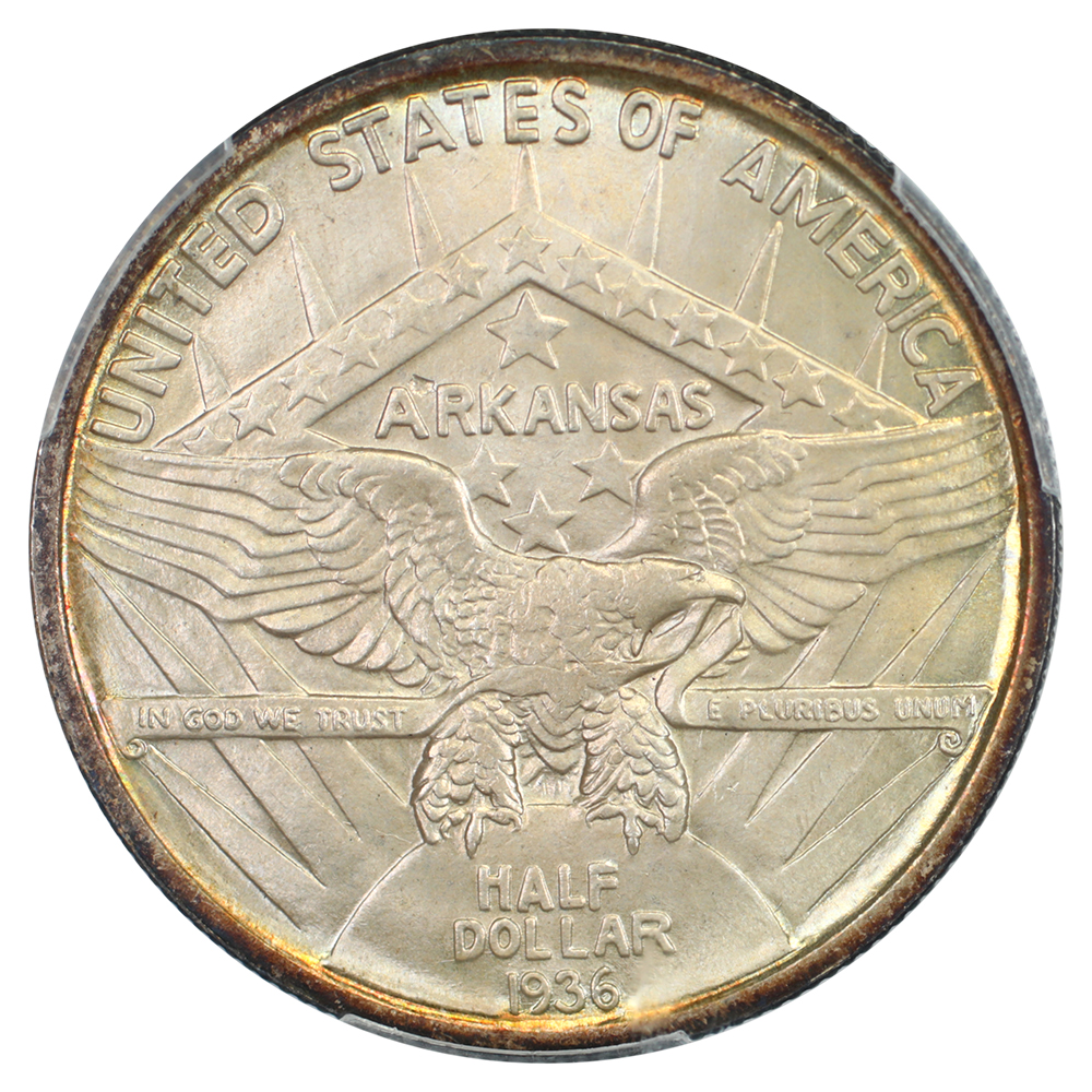 image for: 1936 Arkansas 50c PCGS MS66