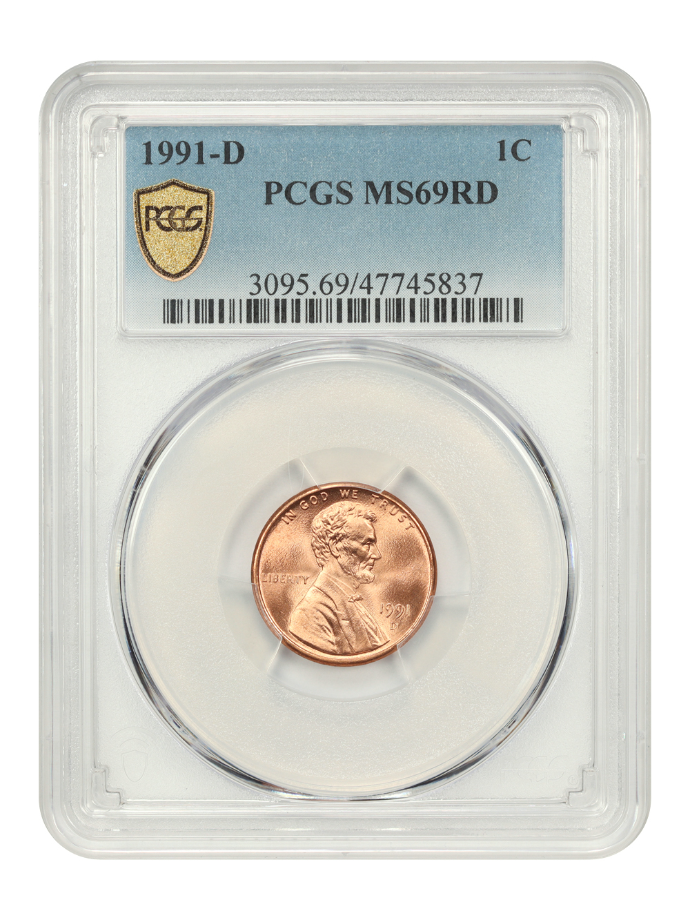 1991-D 1C PCGS MS69RD