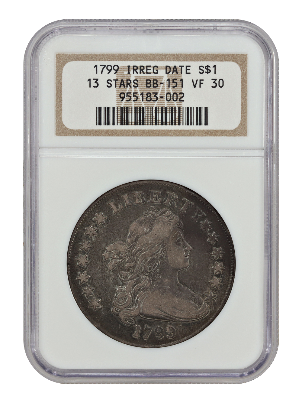 image for: 1799 Irregular Date, 13 Stars, B-13, BB-151 $1 NGC VF30