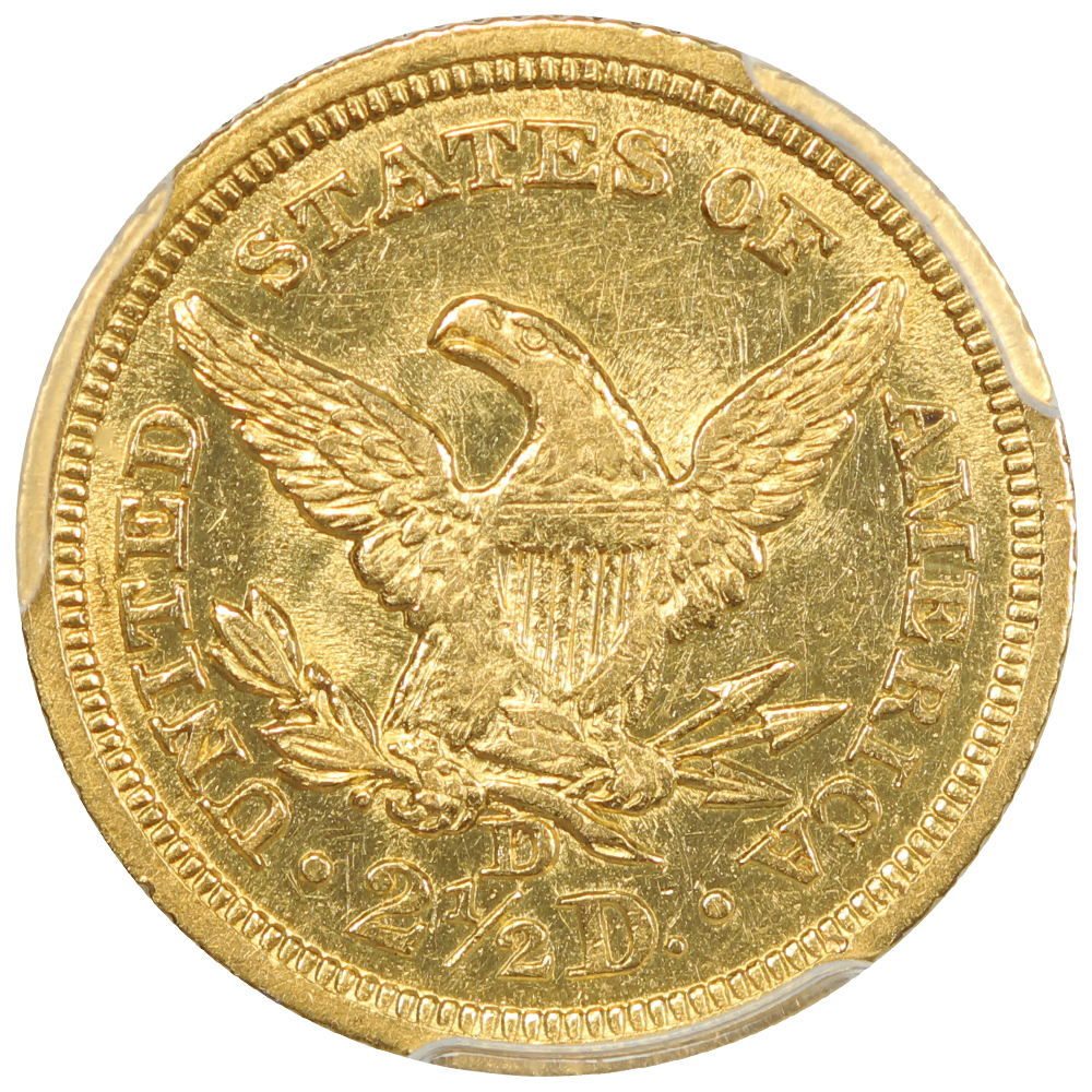 image for: 1844-D $2 1/2 PCGS MS61