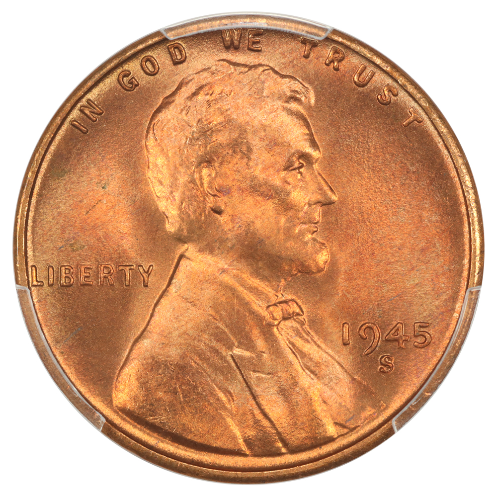 image for: 1945-S 1c PCGS MS67 RD