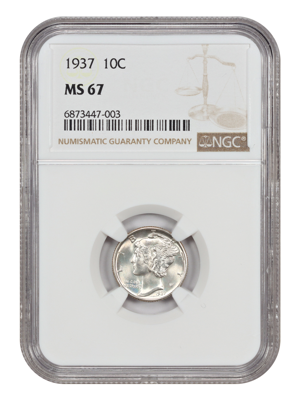 image for: 1937 10c NGC MS67