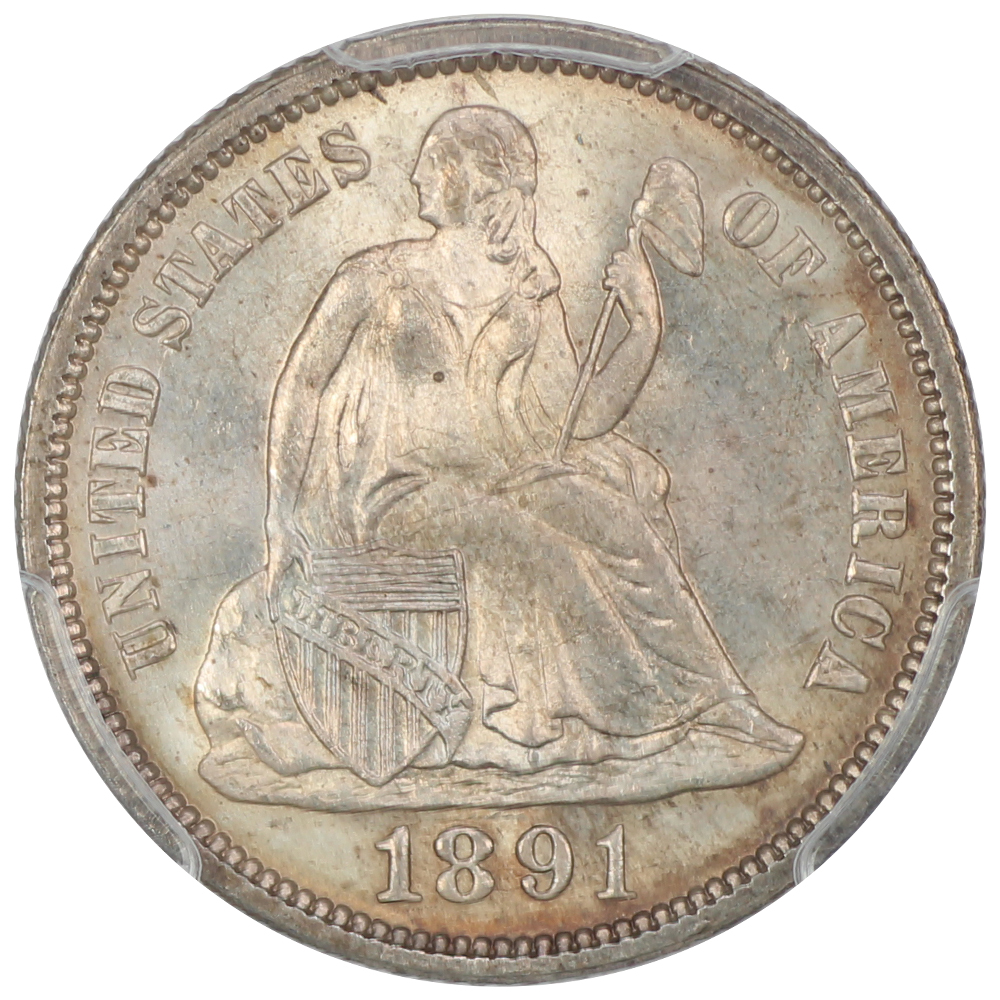 image for: 1891 10c PCGS MS66