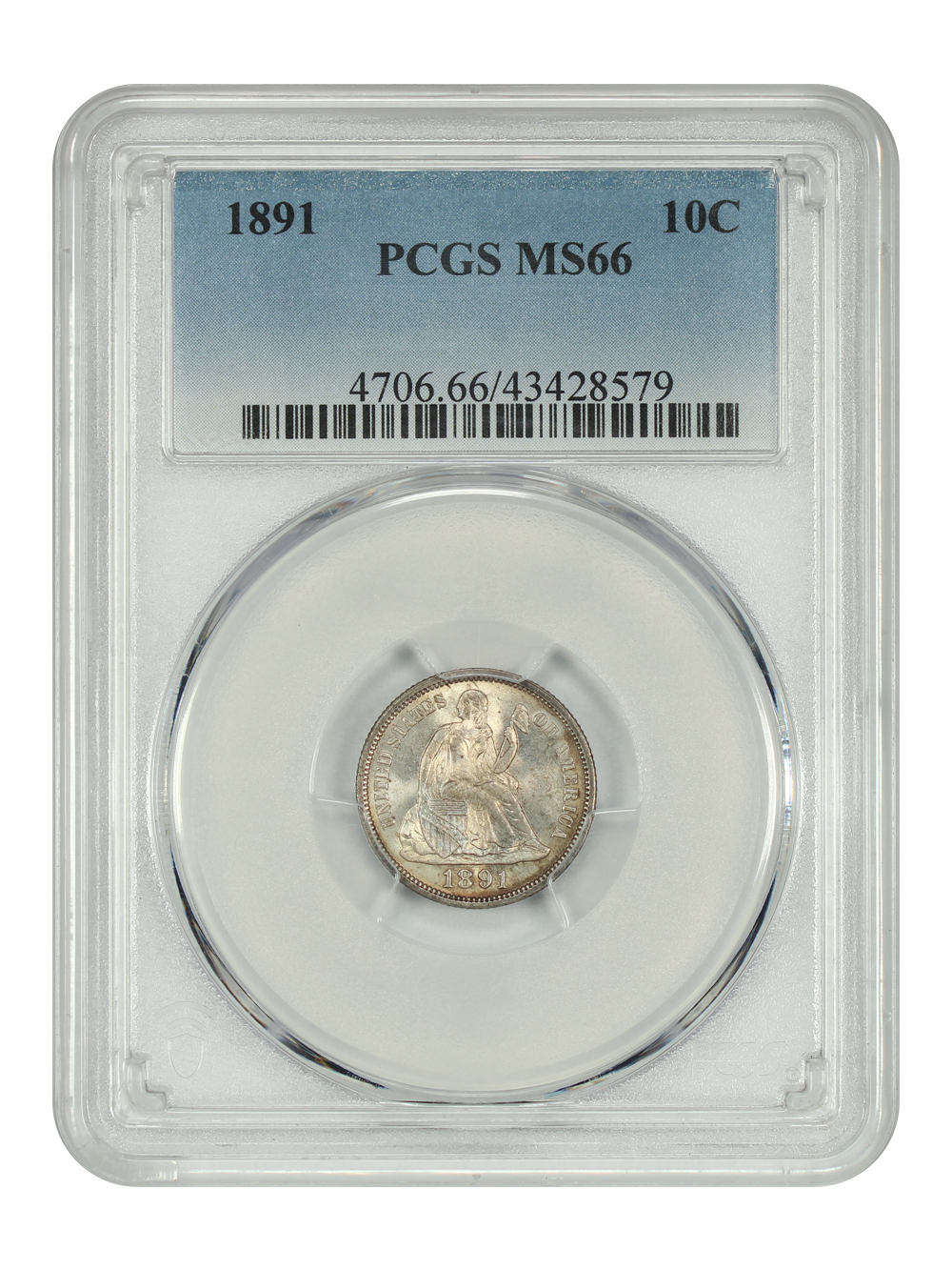image for: 1891 10c PCGS MS66