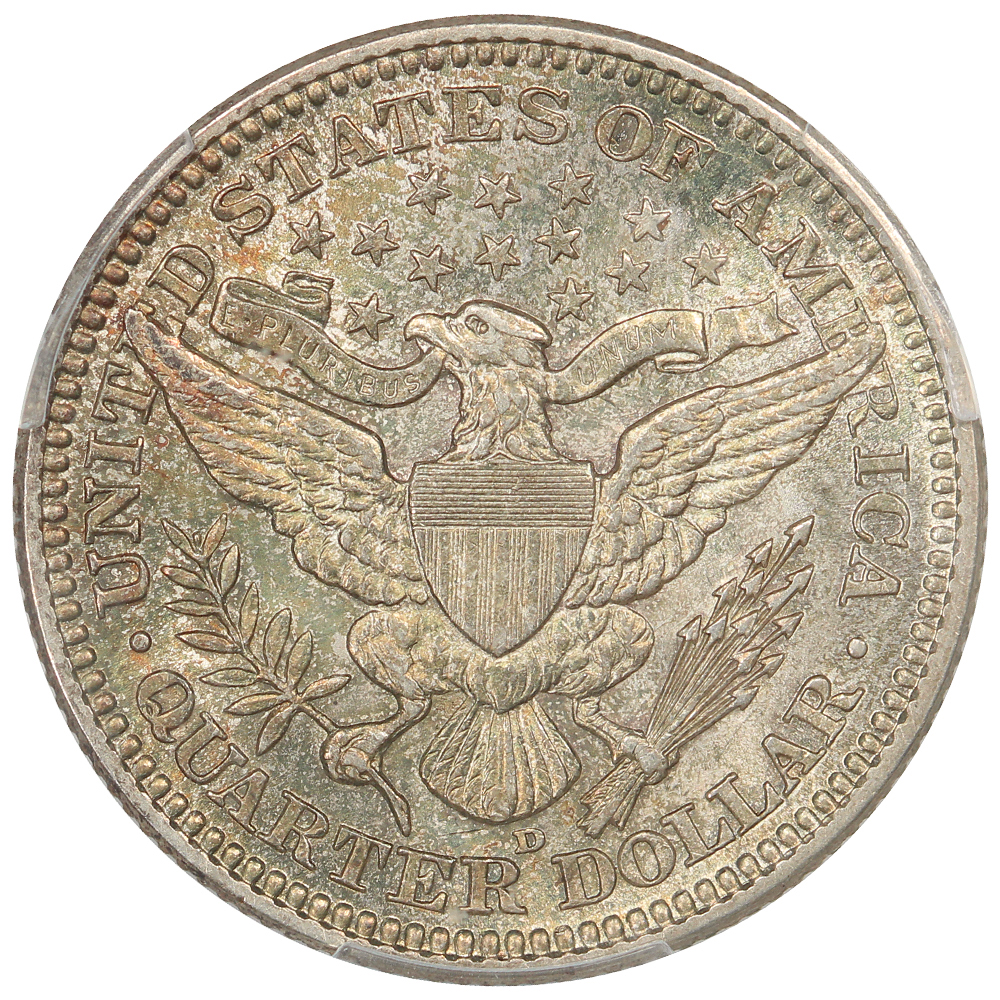 image for: 1916-D Barber 25c PCGS MS62