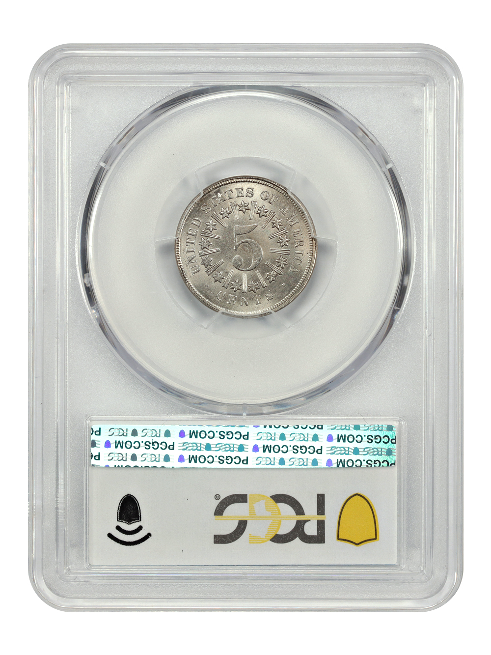 image for: 1867 Rays 5c PCGS MS66