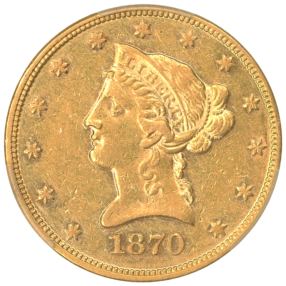 image for: 1870 $10  PCGS AU53