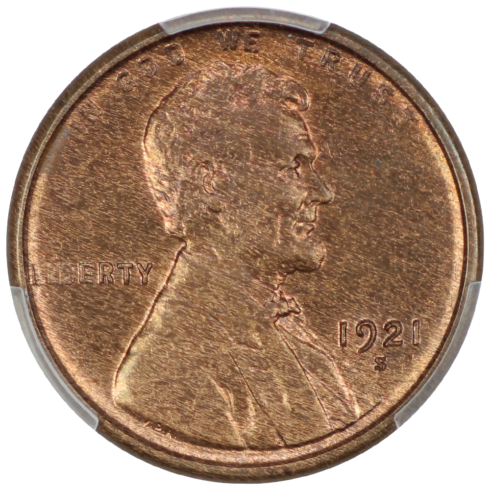 image for: 1921-S 1c PCGS MS64 RB