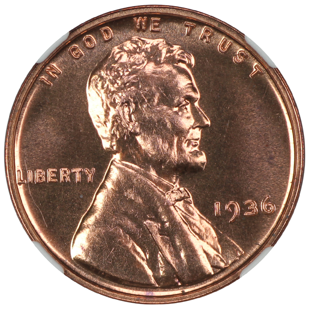 image for: 1936 Brilliant Finish 1c NGC PR65 RB