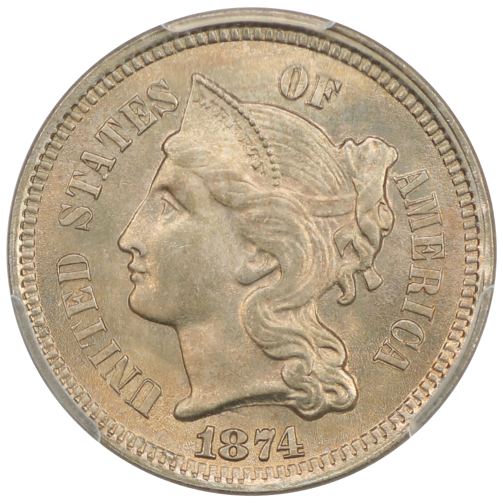 image for: 1874 3cN PCGS MS66