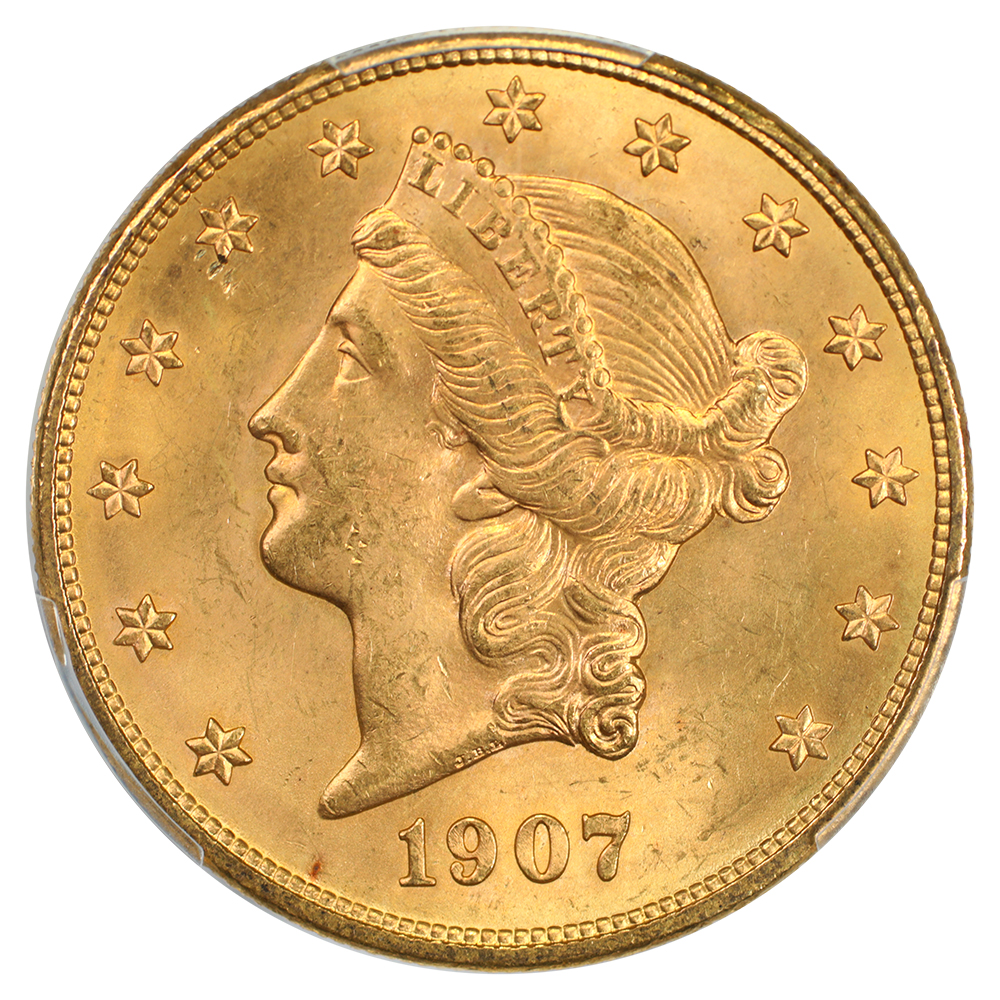 image for: 1907-D $20  PCGS MS65