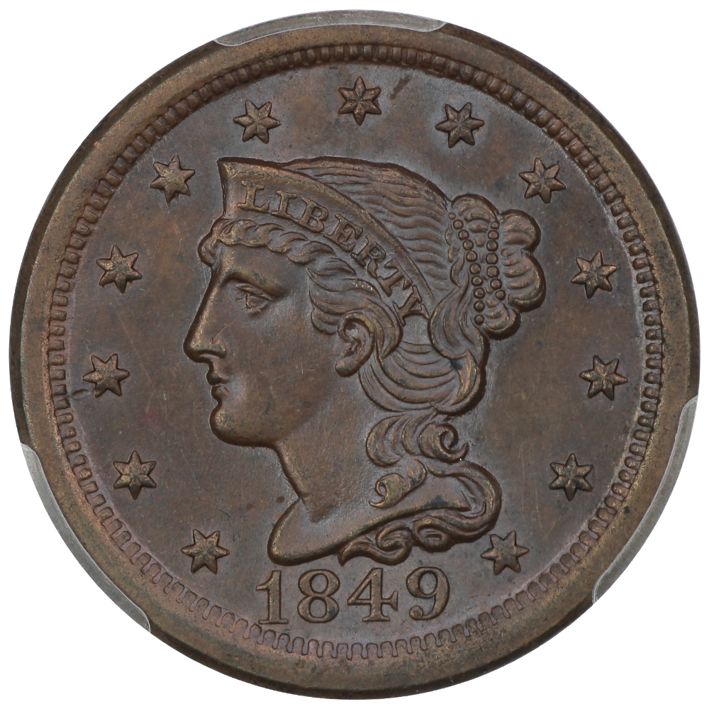 image for: 1849 1c PCGS MS64 BN
