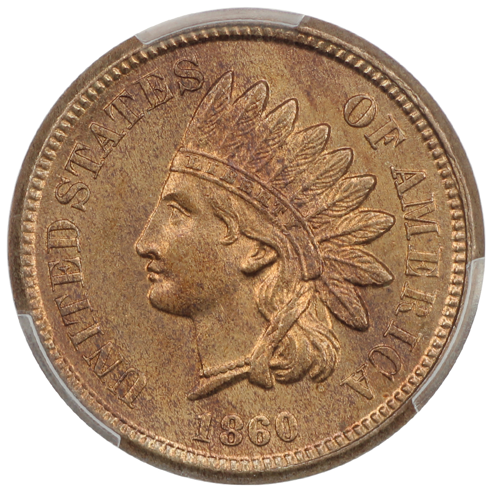 image for: 1860 Pointed Bust 1c PCGS MS64