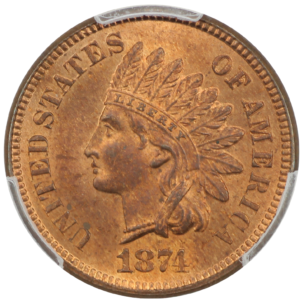 image for: 1874 1c PCGS MS64 RB