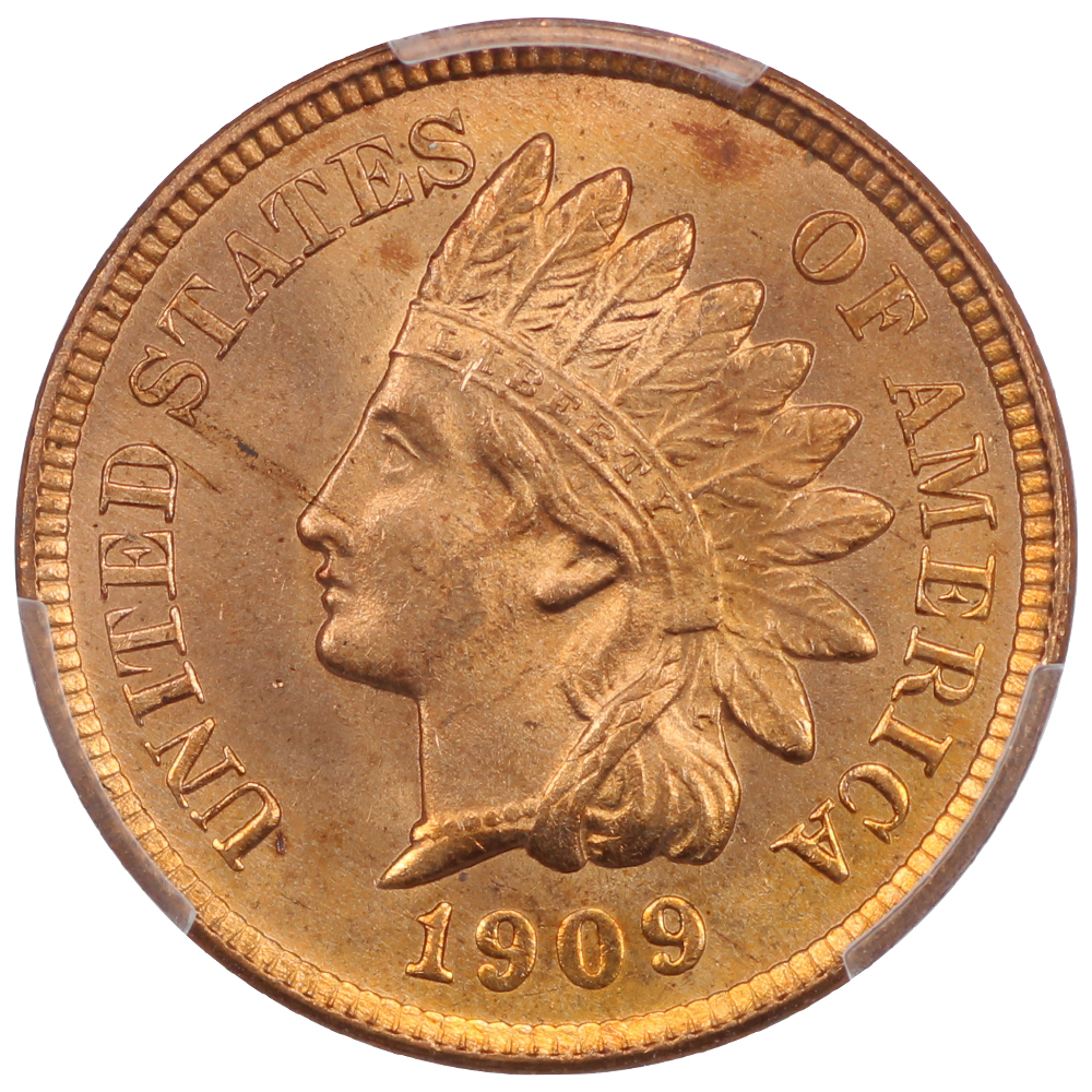image for: 1909 Indian 1c PCGS MS64 RD