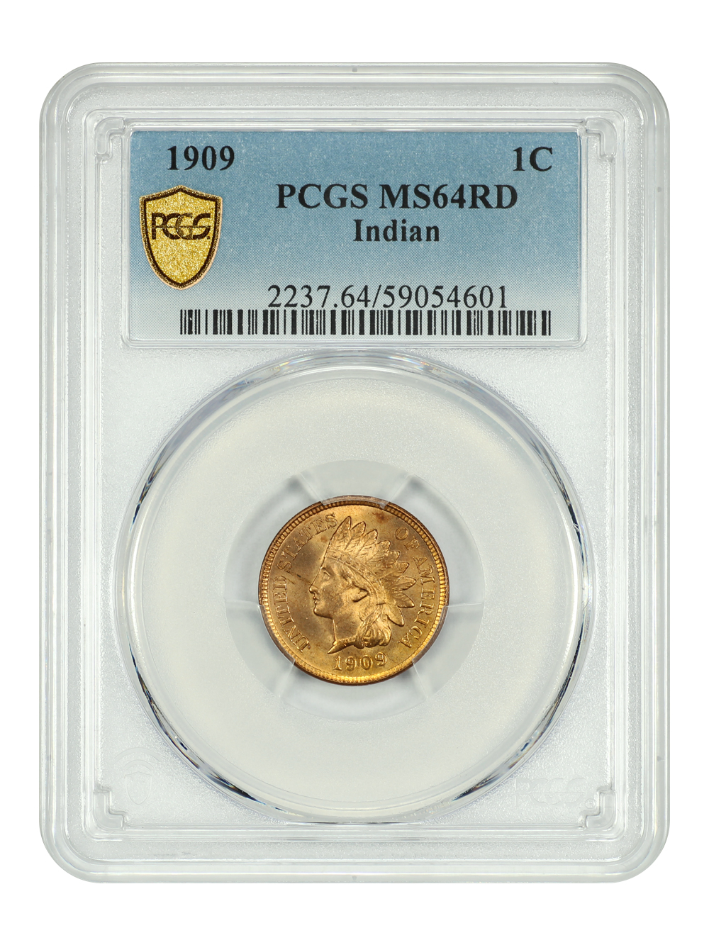 image for: 1909 Indian 1c PCGS MS64 RD