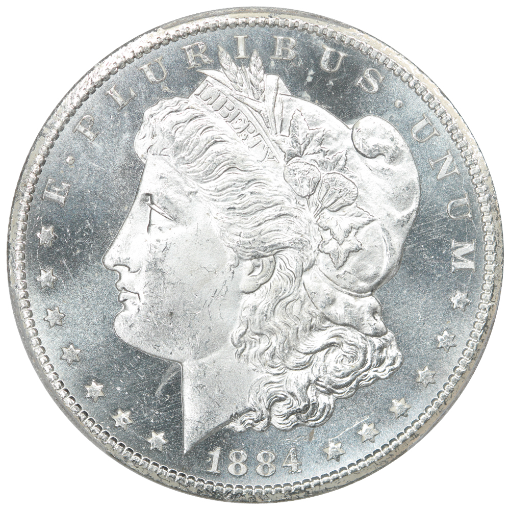 image for: 1884-CC $1  PCGS MS64 PL