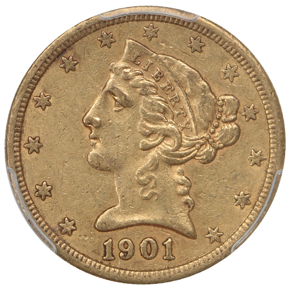 image for: 1901/0-S $5  PCGS AU58