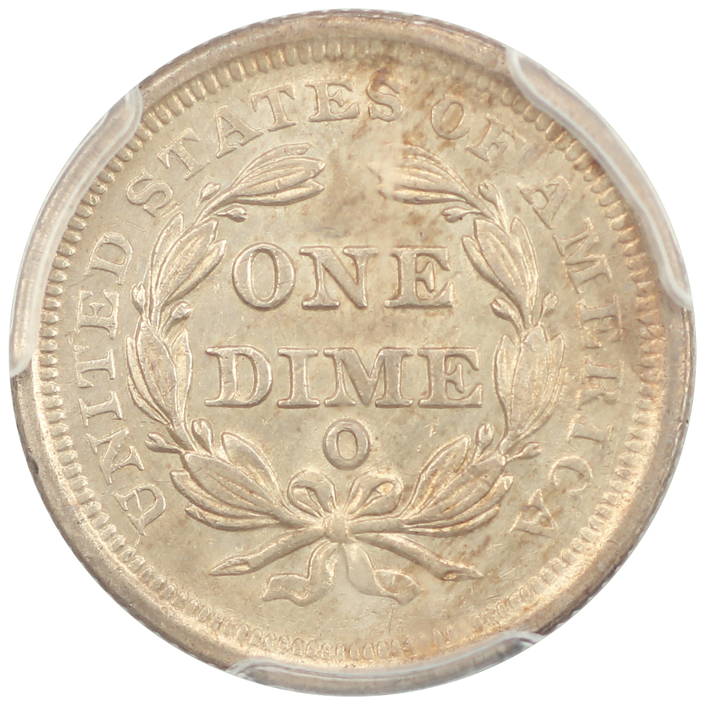 image for: 1853-O Arrows 10c PCGS AU55