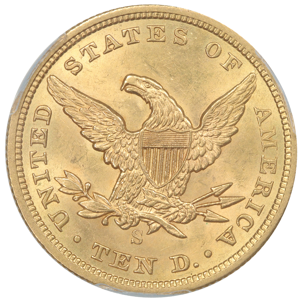 image for: 1856-S $10  PCGS MS62