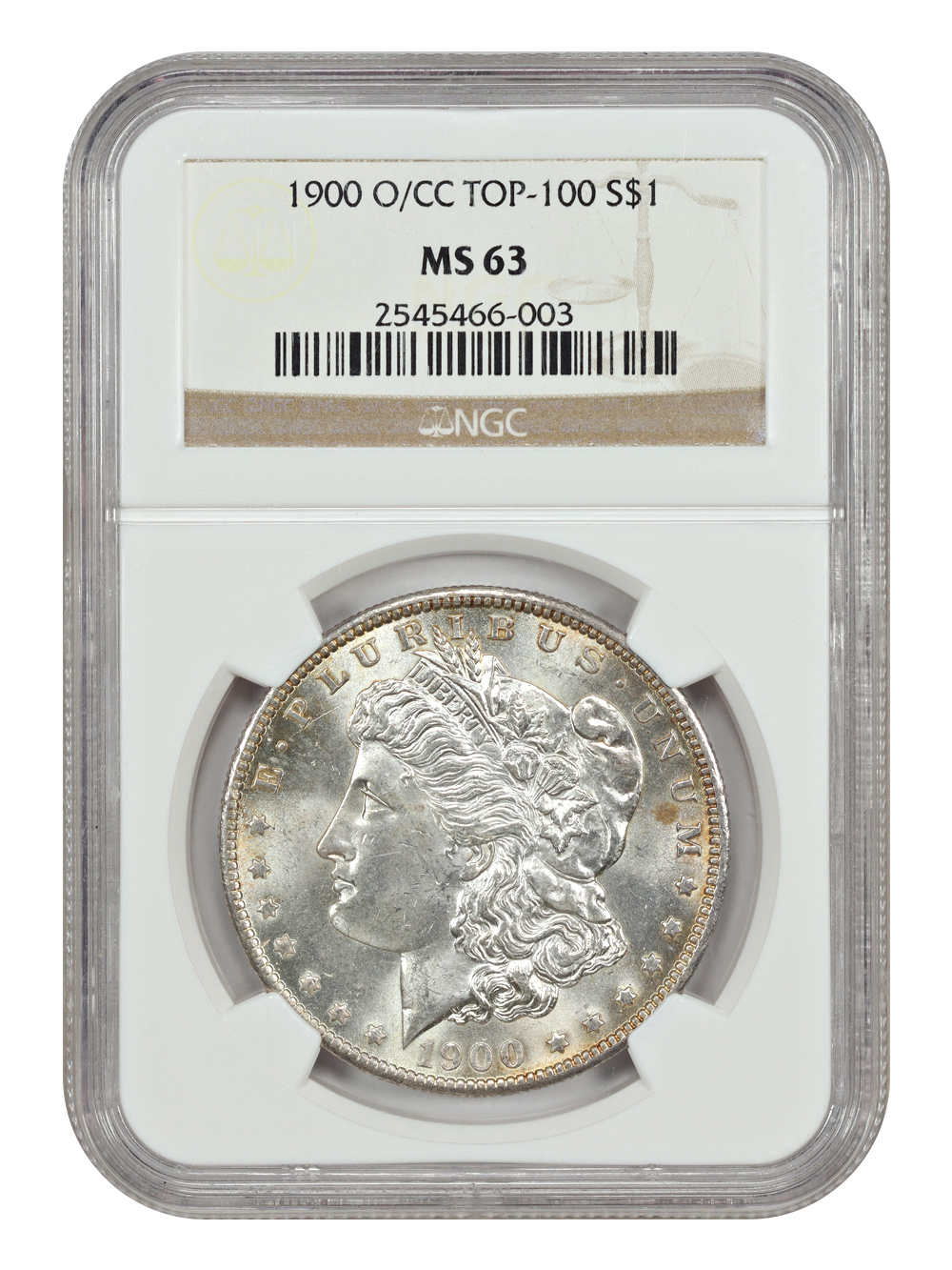 image for: 1900-O/CC $1 NGC MS63
