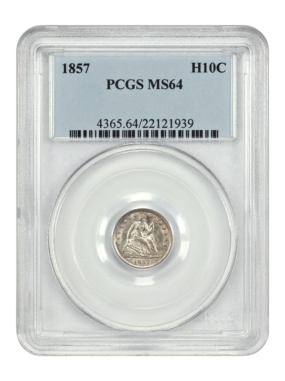 image for: 1857 H10c PCGS MS64