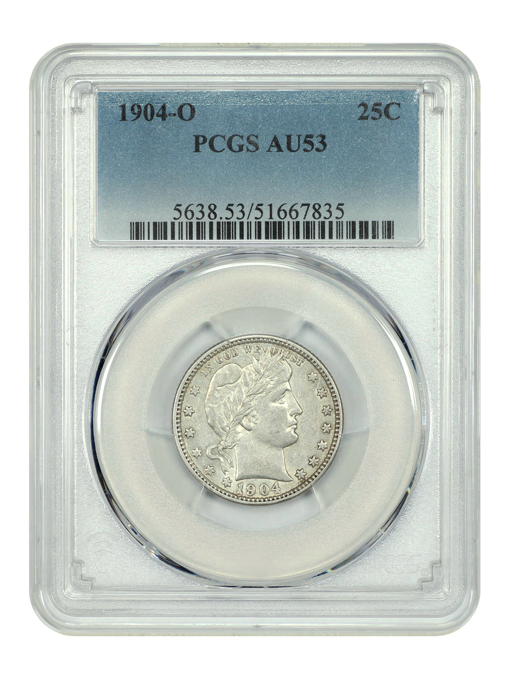 image for: 1904-O 25c PCGS AU53