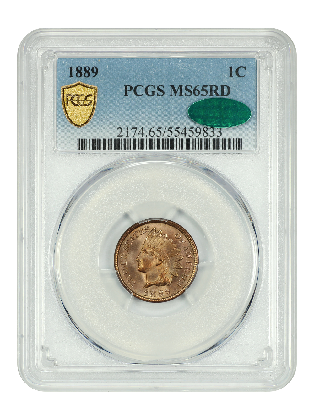 image for: 1889 1c PCGS MS65 RD