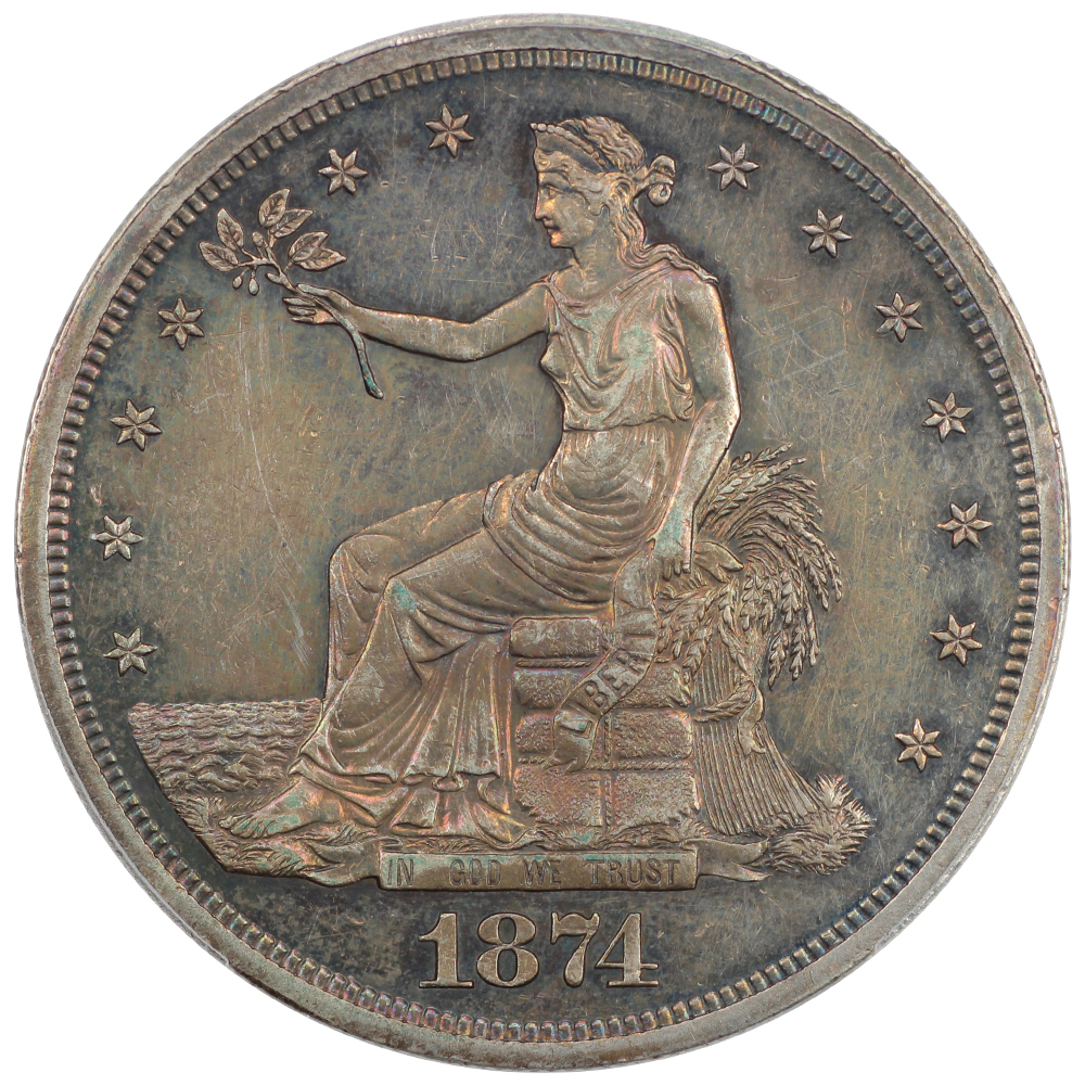 image for: 1874 Trade$ PCGS AU58