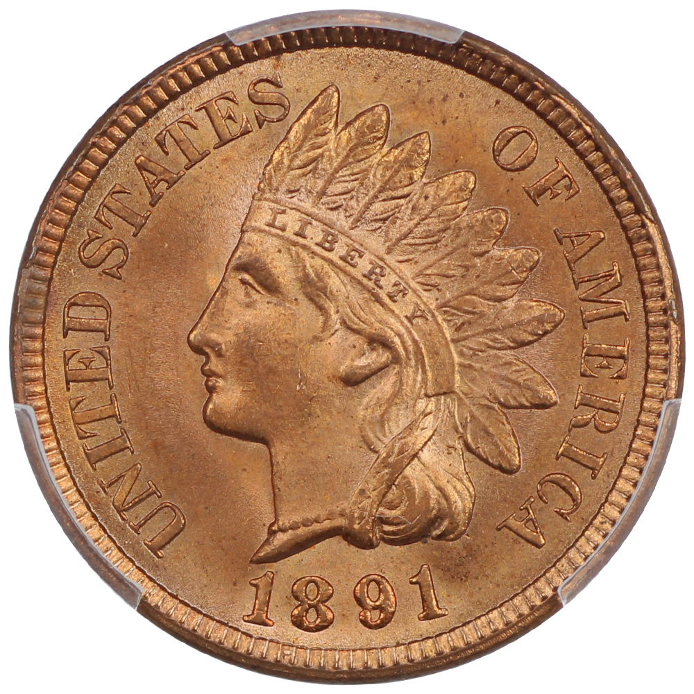 image for: 1891 1c PCGS MS65 RD