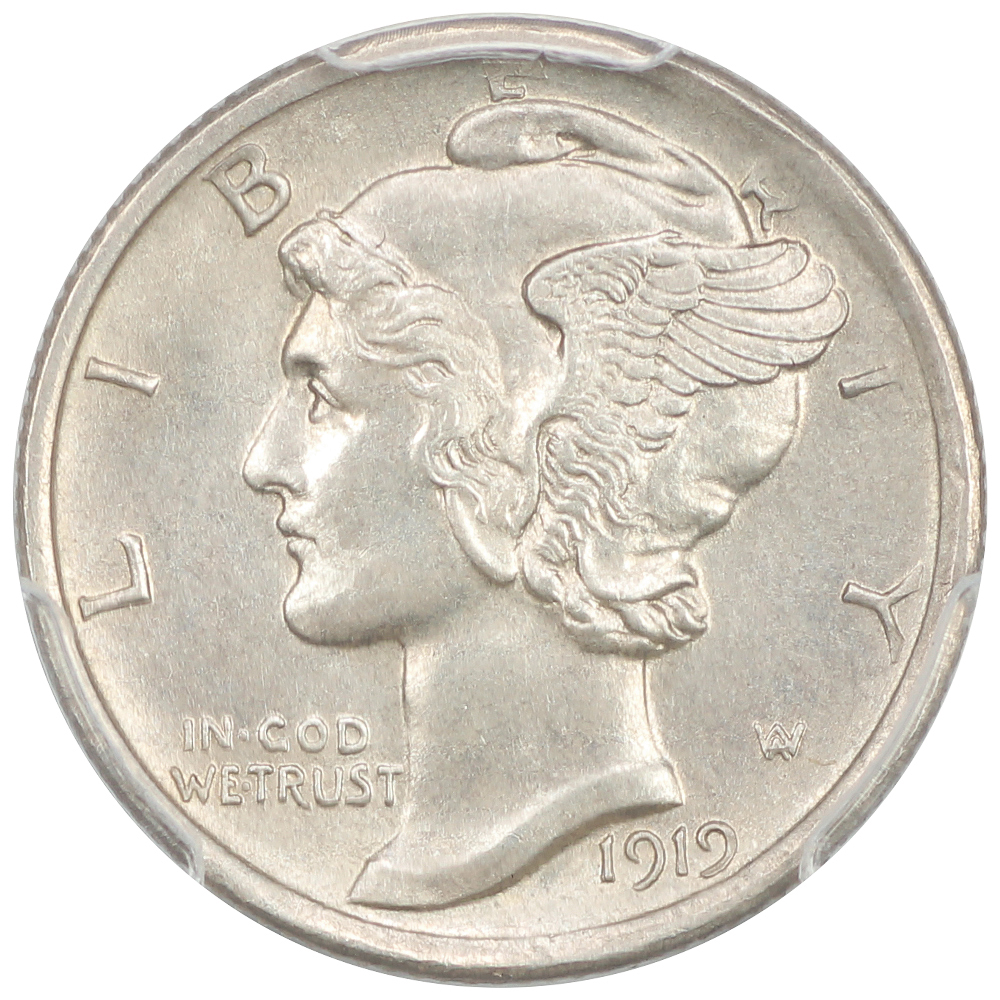 image for: 1919-D 10c PCGS MS64 FB