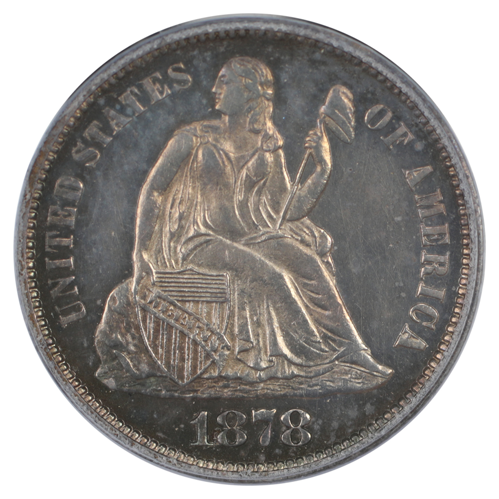 image for: 1878 10c PCGS PR64 CAM
