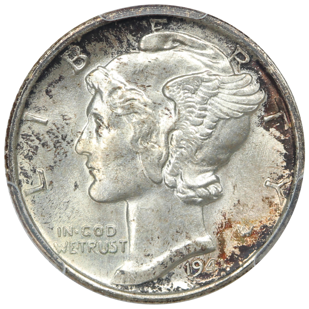 image for: 1941-S/S Repunched Mintmark, FS-501 10c PCGS MS66 FB