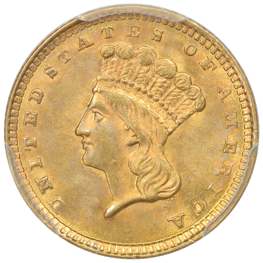 image for: 1857 G$1 PCGS MS64
