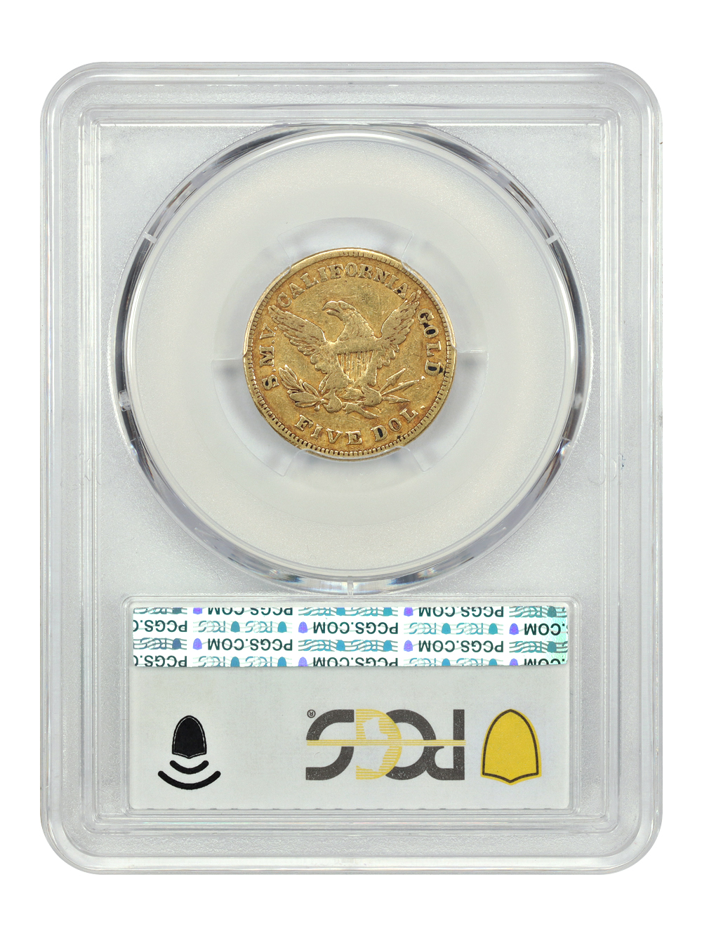 image for: 1850 Moffat & Co., K-7 G$5  PCGS VF35