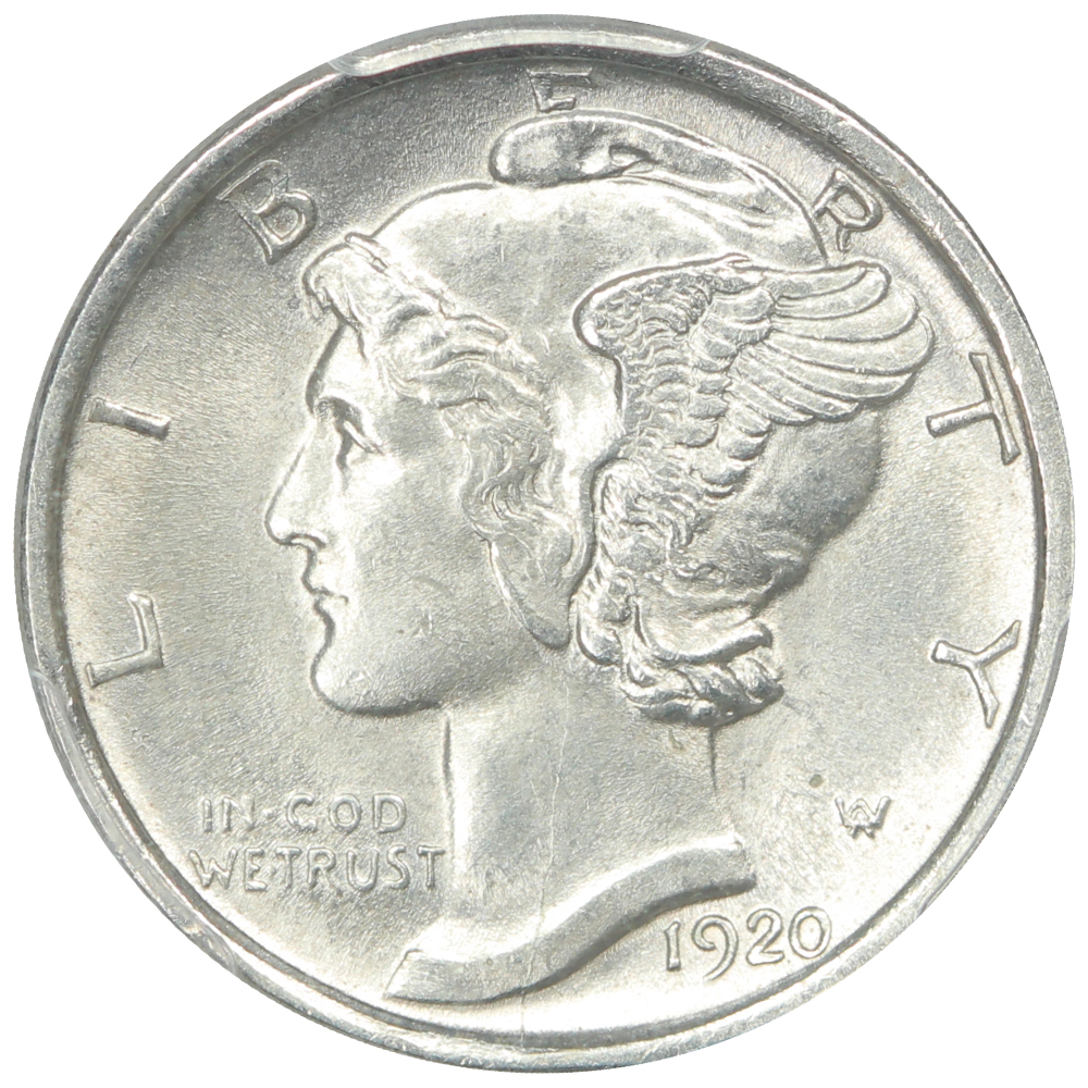 image for: 1920-D 10c PCGS MS64