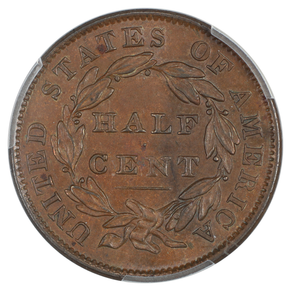 image for: 1833 1/2c PCGS MS62 BN