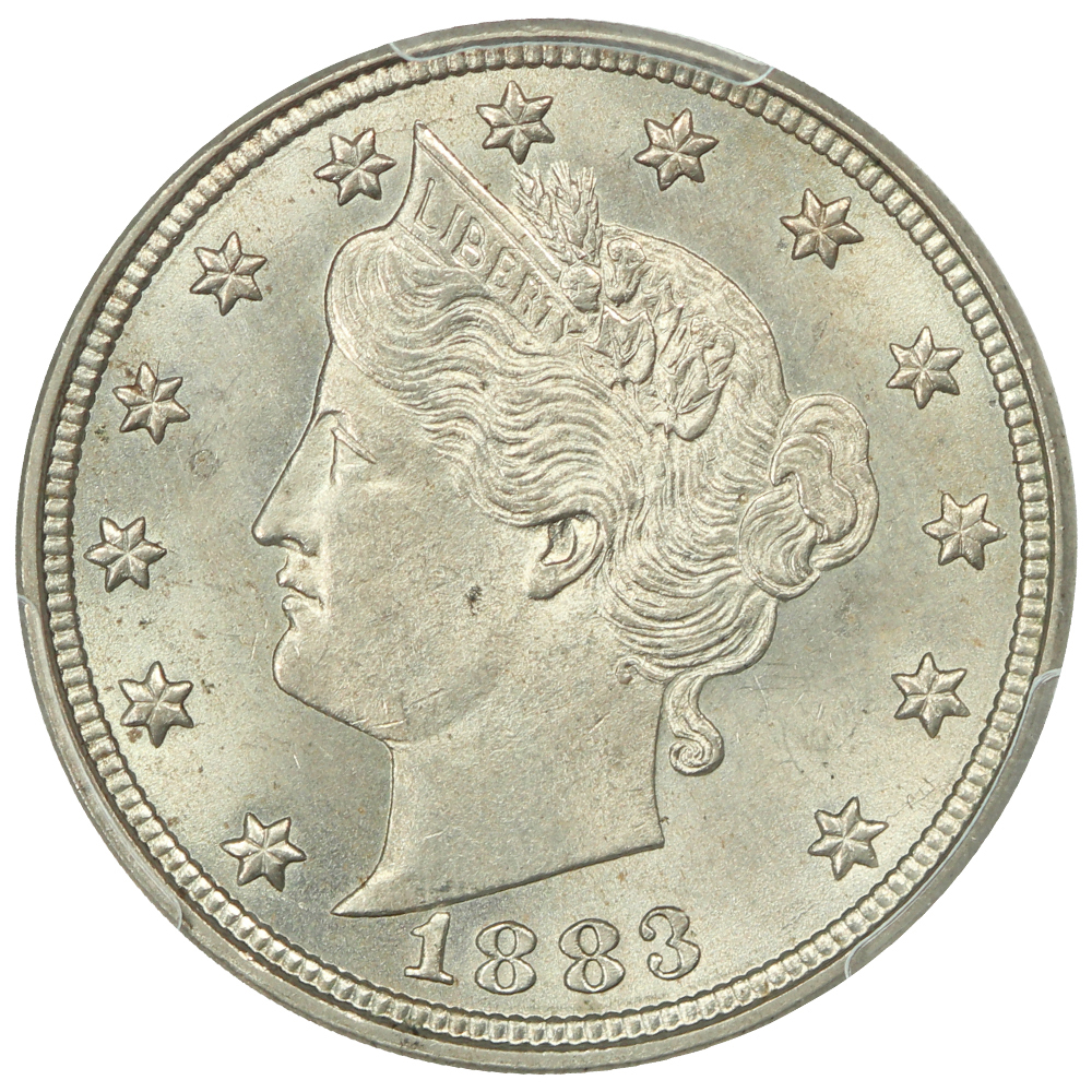 thumbnail for: 1883 No Cents 5c PCGS MS65